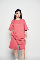 25SS シンプルロゴピグメントショートスリーブTシャツ ピンク