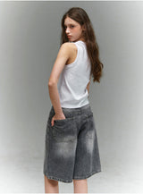 BTB : WAVE WASHING BERMUDA SHORTS [GRAY CORE] [UNISEX]