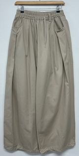 KOREAN/KEYRING 🤎 KEYRING BELT BALLOON WIDE COTTON LONG PANTS 🤎💚💛🖤 - 5 COLORS