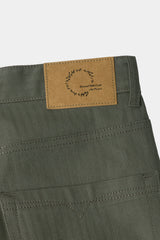 セミカーブヘリンボーンツイルパンツ (Khaki)