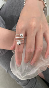 Silver ball spring@spring ring