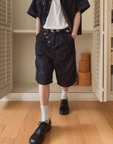 バイオン ステッチ バミューダ デニム パンツ