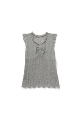 Ribbon sleeveless knit_gray