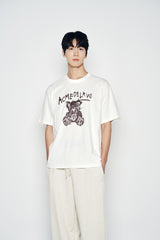 25SS DRAWING BEAR SHORT SLEEVE T-SHIRT CREAM