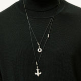 [SET] fleur & circle string necklace