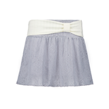 RIBBON BANDING MIDI SKIRT [SKY BLUE]