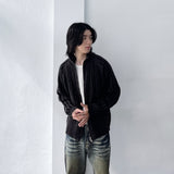 High-Neck Stripe Knit Jacket