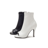 Open Toe Slim Ankle Heel(White)