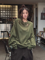 クロスダメージ ルーズフィットニット