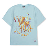 ピンスマイルセミオーバーサイズTシャツ パープル / スカイブルー