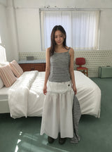 Natan Shirring Belt Banding Long Skirt