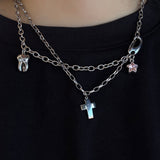 トゥースジェムネックレス(pink)