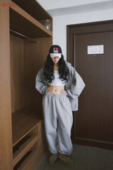 Napping Thick Soft Hooded Zip-Up Set