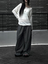 [unisex] ピンタックリベットナイロンパンツ (2color)