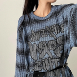 ENK ヒップストリート ダンガラ リブ ロングスリーブ Tシャツ