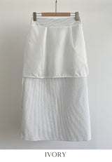 Herrit Seersucker Stripe Long Skirt