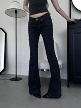 non-faded low-rise bootcut denim