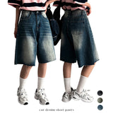 Eddy Hem Cutting Bermuda Denim Shorts