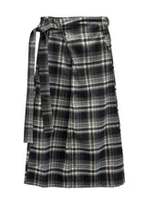 Check Strap Wrap Long Skirt