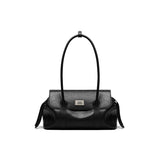 muva. Treasure Pouch, Genuine‑Leather Commuter Tote Bag, Large‑Capacity Zippered Relaxed‑Style Trendy Purse for Women, New Arrival Aug 21