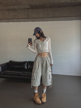 Side rope pig Bermuda cargo pants