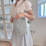 Silver knit bag