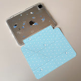 ブルー レイン ドット パターン Yフォールド iPad ケース