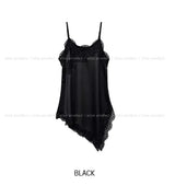 EL Unbalance Lace Satin One Piece