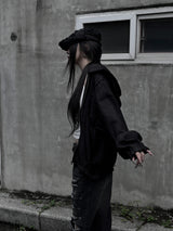 [unisex] サマークールシースルーフードジップアップ (2color)