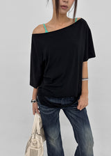 [MADE] テイスティーカットアウトオフショルダーショートスリーブトップ