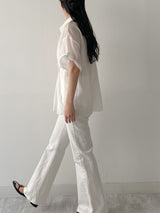 Winkle Roll-up See-through Short Sleeve Shirt