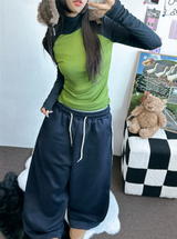 TRACK WIDE TAPING BALLOON LONG PANTS 💙🖤🤍3COLOR