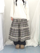 Hazel latte checkered skirt