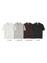 LMN 3D カラーツーポケットヘンリー半袖ニット (4 colors)