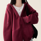 Moss Basic Boxy Hoodie Zip-Up