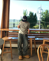 Solid Banding Wide Pants