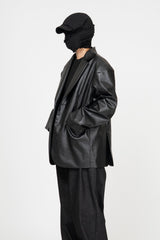 Forem One Button Leather Jacket