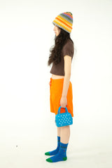 Wool Ribbed Rainbow Stripes Hat