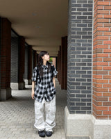 Unisex ホワイトダスティウォッシュドワイドカーゴパンツ