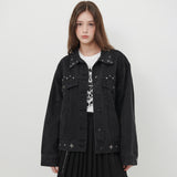 【MADE】スタッドデニムジャケット [BLACK]