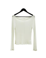 Renne See-through Boat Neck Long Sleeve Tee