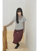 ラップ シャーリング トップ(GREY)