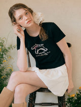 ROLA RIBBON PUPPY T-SHIRT BLACK