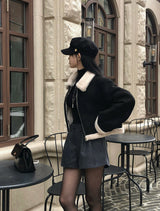 [BELLIDE MADE] Dave, suede cropped mouton jacket
