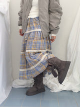 Hazel latte checkered skirt