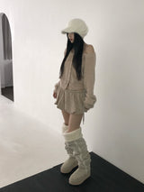 cable wool pumkin shorts(3 color) 