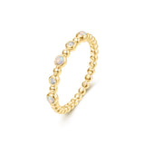 [october birthstone] オパールビーズ 14kゴールドメッキ+925シルバーリング R064-05G