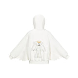 13DE MARZO Angel Devil Bear Zipped Hoodie