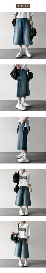 Mita Carpenter Bermuda Denim Shorts