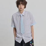 Tie SET Check Half Shirt
